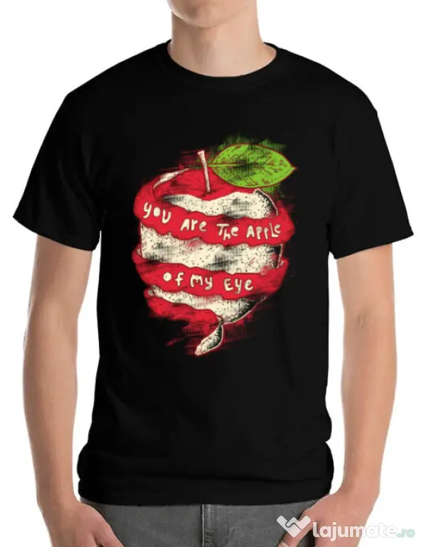 Tricou ADLER barbat You are the apple of my eye Negru