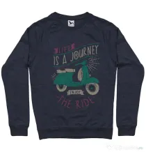 Bluza ADLER barbat Life is a journey enjoy the ride Denim inchis