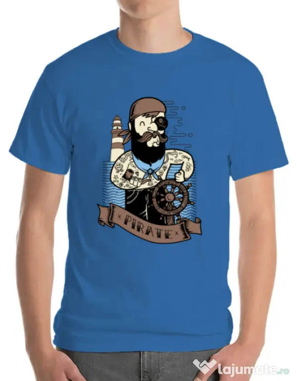 Tricou ADLER barbat Adventure of the Sea Albastru azuriu