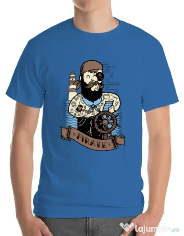 Tricou ADLER barbat Adventure of the Sea Albastru azuriu