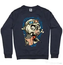 Bluza ADLER barbat Skull Movie Denim inchis