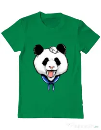 Tricou ADLER barbat Panda Sailor Verde mediu