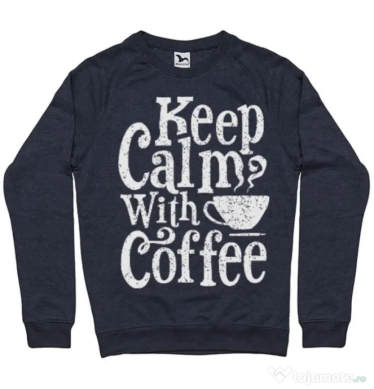 Bluza ADLER barbat Keep Calm With Coffee Denim inchis