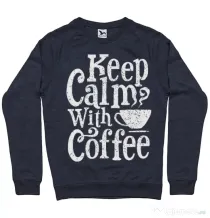 Bluza ADLER barbat Keep Calm With Coffee Denim inchis