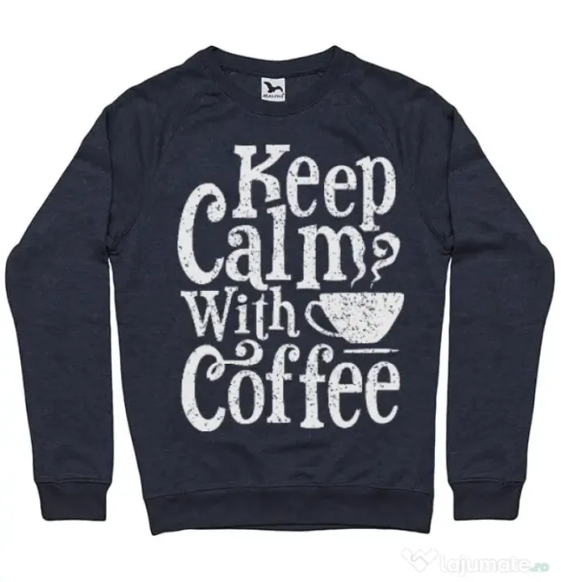 Bluza ADLER barbat Keep Calm With Coffee Denim inchis