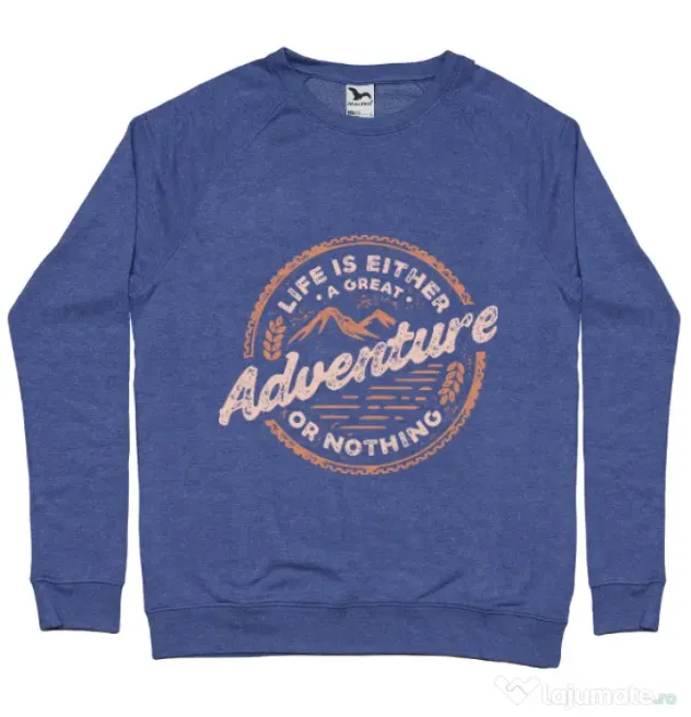 Bluza ADLER barbat Adventure or nothing Albastru melanj
