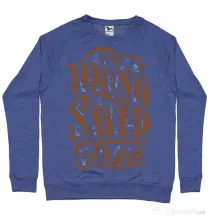 Bluza ADLER barbat Young Saved And Free Albastru melanj