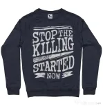 Bluza ADLER barbat Stop The Killing Started Now Denim inchis