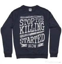 Bluza ADLER barbat Stop The Killing Started Now Denim inchis