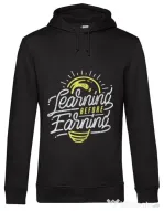 Hoodie barbat cu gluga Learning Before Earning Negru