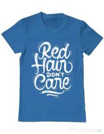 Tricou ADLER barbat Red Hair Dont Care Albastru azuriu