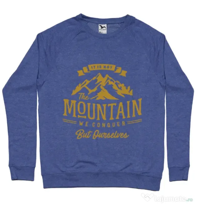 Bluza ADLER barbat Its not the mountain we conquer Albastru melanj