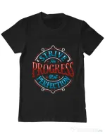Tricou ADLER barbat Strive For Progress Not Perfection Negru