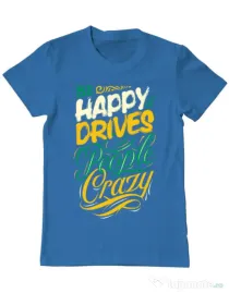 Tricou ADLER barbat Be happy Albastru azuriu