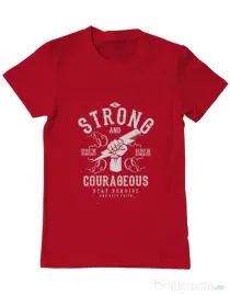 Tricou ADLER barbat Be Strong and Courageous Rosu