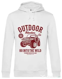 Hoodie barbat cu gluga Outdoor Adventure Alb