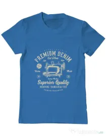 Tricou ADLER barbat Premium Denim Albastru azuriu