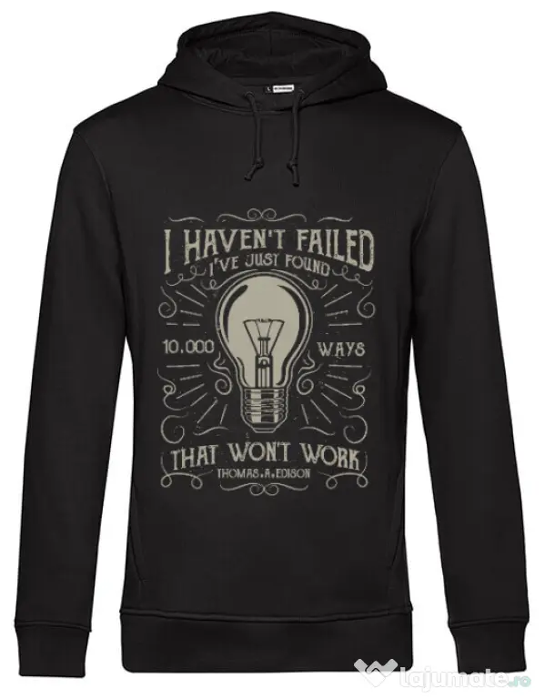 Hoodie barbat cu gluga 10000 Ways Negru