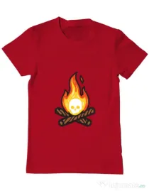 Tricou ADLER barbat Skullfire Rosu