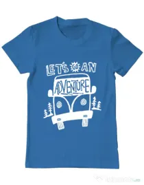 Tricou ADLER barbat Lets Go an Adventure Albastru azuriu