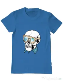Tricou ADLER barbat Skull Holiday Albastru azuriu