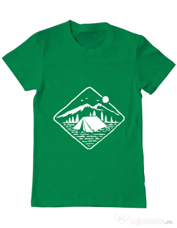 Tricou ADLER barbat Camp Mode ON Verde mediu