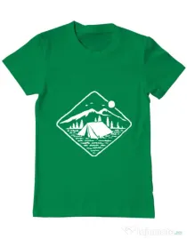 Tricou ADLER barbat Camp Mode ON Verde mediu