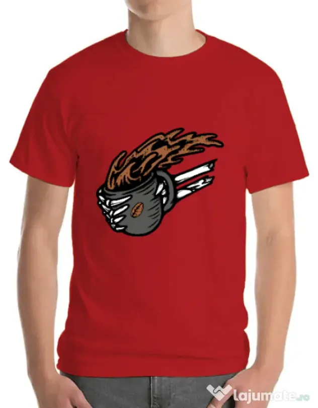 Tricou ADLER barbat Coffee First Rosu