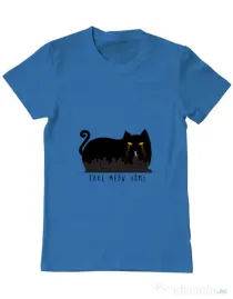 Tricou ADLER barbat Take Meow Home Albastru azuriu