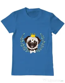 Tricou ADLER barbat King Of Pug Albastru azuriu