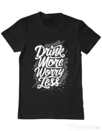 Tricou ADLER barbat Drink more worry less Negru