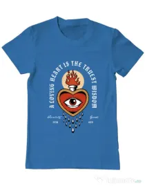 Tricou ADLER barbat Burning Heart Albastru azuriu