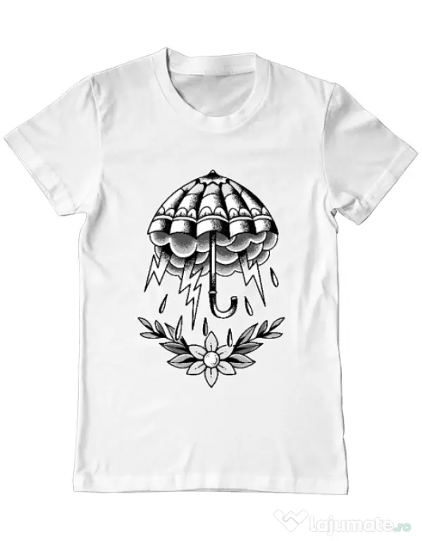 Tricou ADLER barbat Umbrella Tattoo Alb