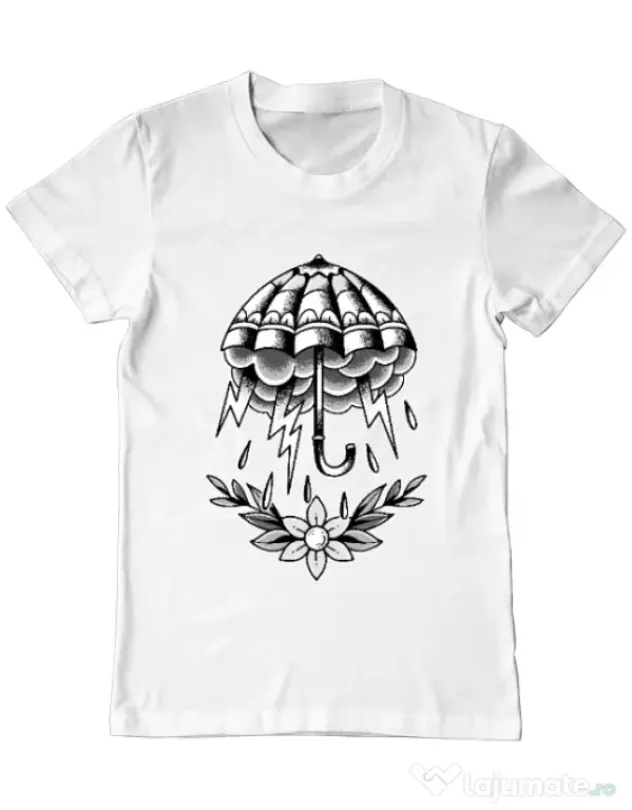 Tricou ADLER barbat Umbrella Tattoo Alb
