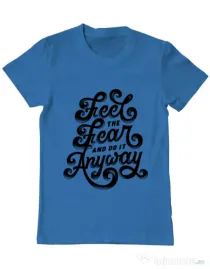 Tricou ADLER barbat Feel The Fear And Do It Anyway Albastru azuriu
