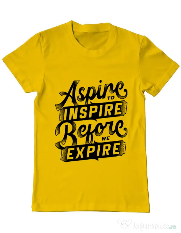 Tricou ADLER barbat Aspire To Inspire Before We Expire Galben
