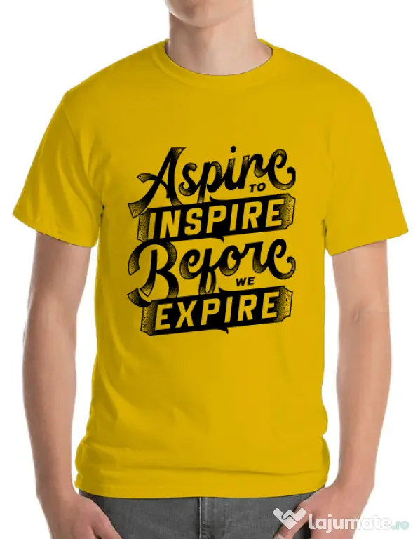 Tricou ADLER barbat Aspire To Inspire Before We Expire Galben