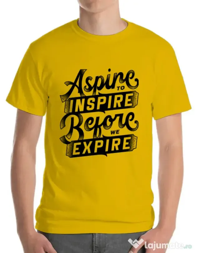 Tricou ADLER barbat Aspire To Inspire Before We Expire Galben