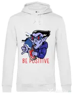 Hoodie barbat cu gluga Be positive Alb