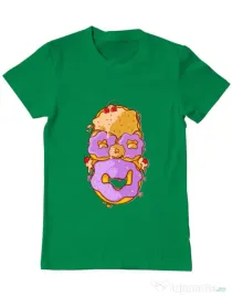 Tricou ADLER barbat Homer Donut Verde mediu
