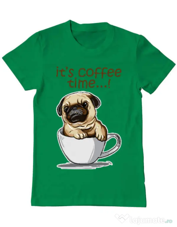 Tricou ADLER barbat Its Coffee Time Verde mediu