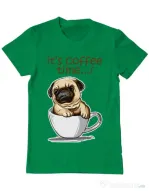 Tricou ADLER barbat Its Coffee Time Verde mediu