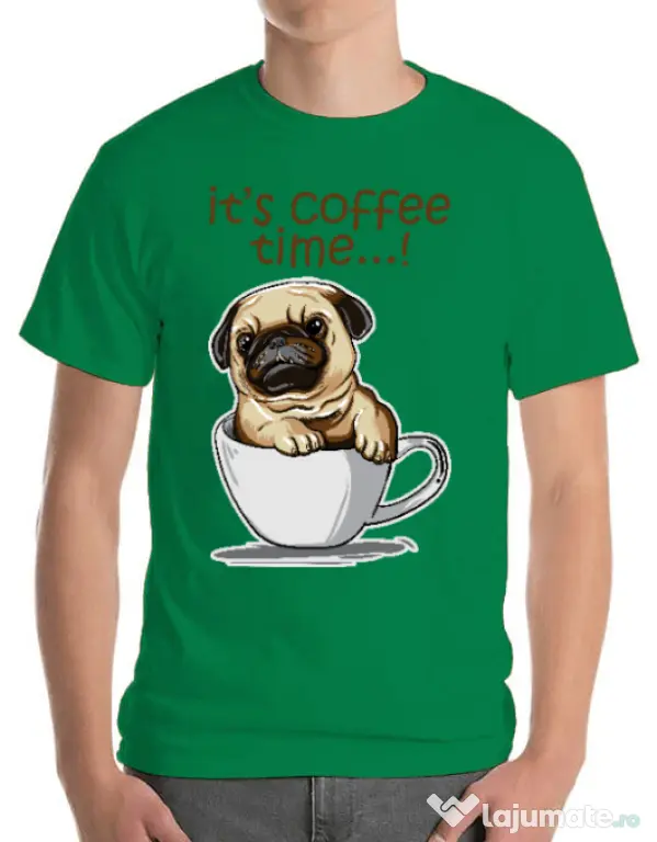 Tricou ADLER barbat Its Coffee Time Verde mediu
