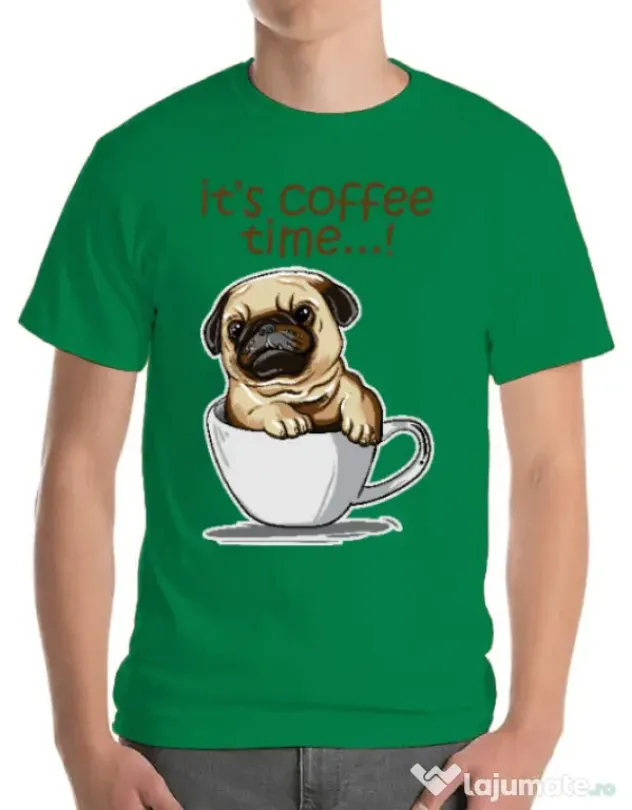 Tricou ADLER barbat Its Coffee Time Verde mediu