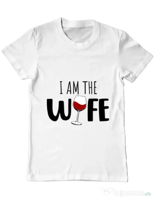 Tricou ADLER barbat I am the wife Alb