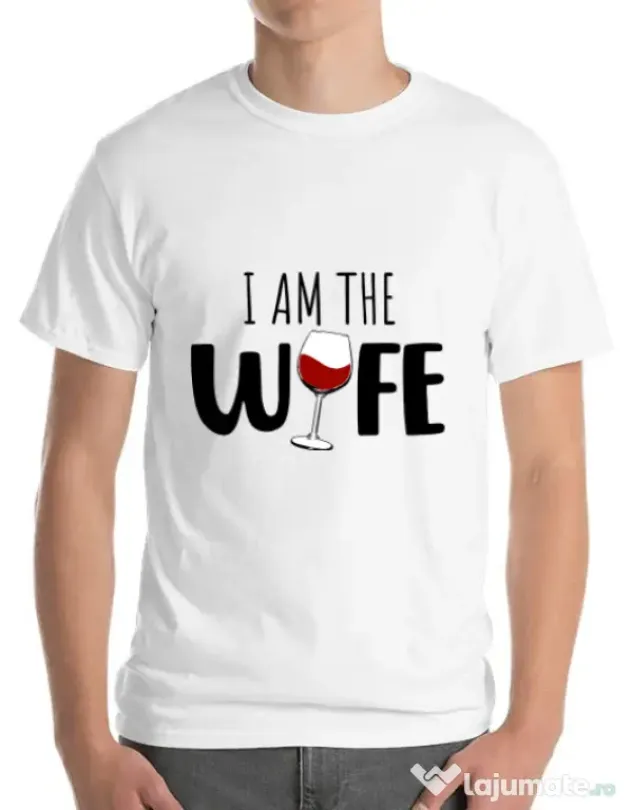 Tricou ADLER barbat I am the wife Alb