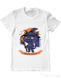 Tricou ADLER barbat Purr halloween Alb