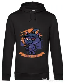 Hoodie barbat cu gluga Purr halloween Negru