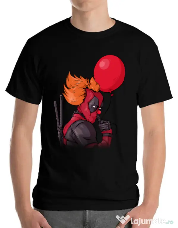 Tricou ADLER barbat IT is Deadpool Negru
