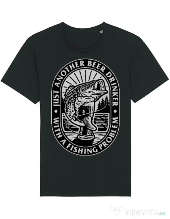 Tricou STANLEY STELLA barbat Fishing problem Negru